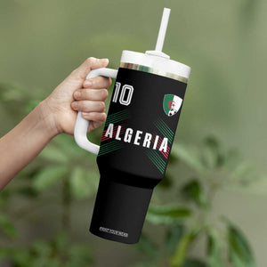 Algeria Soccer Sports Graphic Number 10 Jersey Style Tumbler With Handle Proud Algerian Football Fans Game Day Maghreb Pride