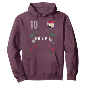 Egypt Soccer Sports Graphic Number 10 Jersey Style Hoodie Proud Egyptian Football Fans Game Day Pride