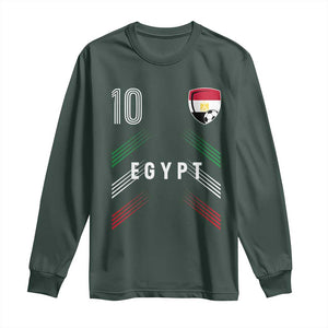 Egypt Soccer Sports Graphic Number 10 Jersey Style Long Sleeve Shirt Proud Egyptian Football Fans Game Day Pride