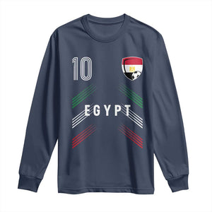 Egypt Soccer Sports Graphic Number 10 Jersey Style Long Sleeve Shirt Proud Egyptian Football Fans Game Day Pride