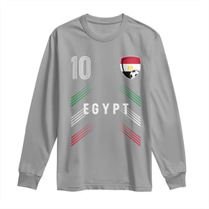 Egypt Soccer Sports Graphic Number 10 Jersey Style Long Sleeve Shirt Proud Egyptian Football Fans Game Day Pride