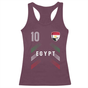 Egypt Soccer Sports Graphic Number 10 Jersey Style Racerback Tank Top Proud Egyptian Football Fans Game Day Pride