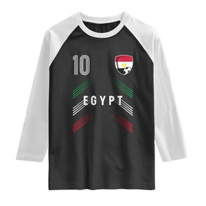 Egypt Soccer Sports Graphic Number 10 Jersey Style Raglan Shirt Proud Egyptian Football Fans Game Day Pride