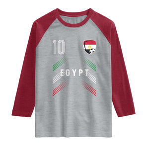 Egypt Soccer Sports Graphic Number 10 Jersey Style Raglan Shirt Proud Egyptian Football Fans Game Day Pride