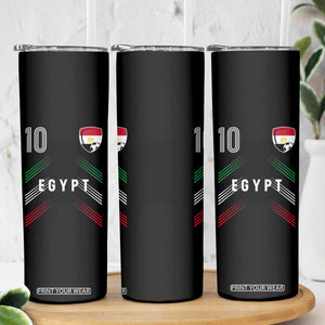 Egypt Soccer Sports Graphic Number 10 Jersey Style Skinny Tumbler Proud Egyptian Football Fans Game Day Pride