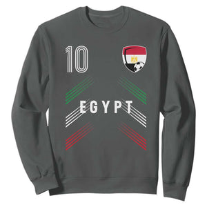 Egypt Soccer Sports Graphic Number 10 Jersey Style Sweatshirt Proud Egyptian Football Fans Game Day Pride