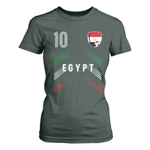Egypt Soccer Sports Graphic Number 10 Jersey Style T Shirt For Women Proud Egyptian Football Fans Game Day Pride