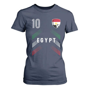Egypt Soccer Sports Graphic Number 10 Jersey Style T Shirt For Women Proud Egyptian Football Fans Game Day Pride