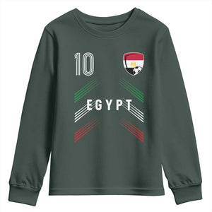 Egypt Soccer Sports Graphic Number 10 Jersey Style Youth Sweatshirt Proud Egyptian Football Fans Game Day Pride