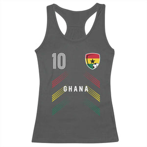 Ghana Soccer Sports Graphic Number 10 Jersey Style Racerback Tank Top Proud Ghanaian Football Fans Game Day Pride