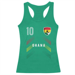 Ghana Soccer Sports Graphic Number 10 Jersey Style Racerback Tank Top Proud Ghanaian Football Fans Game Day Pride