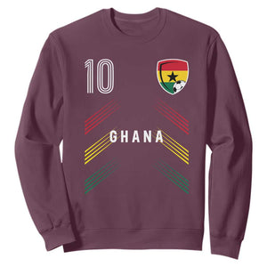 Ghana Soccer Sports Graphic Number 10 Jersey Style Sweatshirt Proud Ghanaian Football Fans Game Day Pride