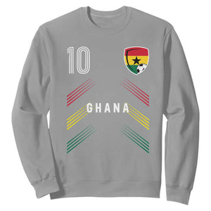Ghana Soccer Sports Graphic Number 10 Jersey Style Sweatshirt Proud Ghanaian Football Fans Game Day Pride