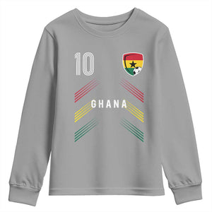Ghana Soccer Sports Graphic Number 10 Jersey Style Youth Sweatshirt Proud Ghanaian Football Fans Game Day Pride