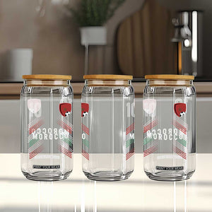 Morocco Soccer Sports Graphic Number 10 Jersey Style Glass Can Proud Moroccan Football Fans Game Day Maghreb Pride