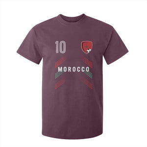 Morocco Soccer Sports Graphic Number 10 Jersey Style T Shirt For Kid Proud Moroccan Football Fans Game Day Maghreb Pride