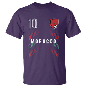 Morocco Soccer Sports Graphic Number 10 Jersey Style T Shirt Proud Moroccan Football Fans Game Day Maghreb Pride