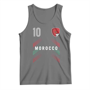 Morocco Soccer Sports Graphic Number 10 Jersey Style Tank Top Proud Moroccan Football Fans Game Day Maghreb Pride