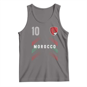Morocco Soccer Sports Graphic Number 10 Jersey Style Tank Top Proud Moroccan Football Fans Game Day Maghreb Pride