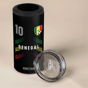 Senegal Soccer Sports Graphic Number 10 Jersey Style 4 in 1 Can Cooler Tumbler Proud Senegalese Football Fans Game Day Pride