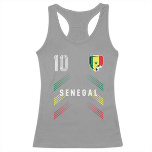 Senegal Soccer Sports Graphic Number 10 Jersey Style Racerback Tank Top Proud Senegalese Football Fans Game Day Pride