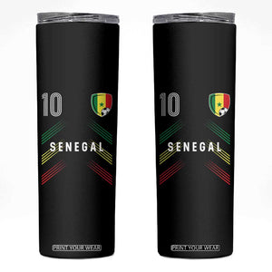 Senegal Soccer Sports Graphic Number 10 Jersey Style Skinny Tumbler Proud Senegalese Football Fans Game Day Pride