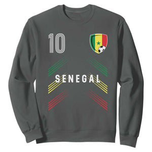 Senegal Soccer Sports Graphic Number 10 Jersey Style Sweatshirt Proud Senegalese Football Fans Game Day Pride