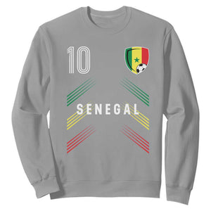 Senegal Soccer Sports Graphic Number 10 Jersey Style Sweatshirt Proud Senegalese Football Fans Game Day Pride