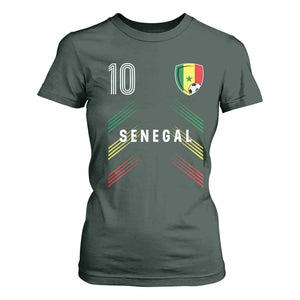 Senegal Soccer Sports Graphic Number 10 Jersey Style T Shirt For Women Proud Senegalese Football Fans Game Day Pride