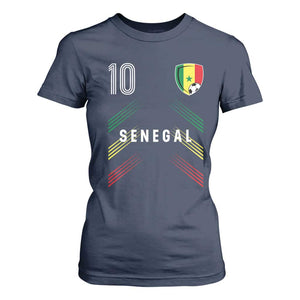 Senegal Soccer Sports Graphic Number 10 Jersey Style T Shirt For Women Proud Senegalese Football Fans Game Day Pride