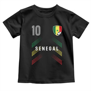 Senegal Soccer Sports Graphic Number 10 Jersey Style Toddler T Shirt Proud Senegalese Football Fans Game Day Pride