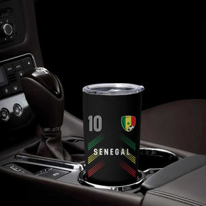 Senegal Soccer Sports Graphic Number 10 Jersey Style Tumbler Cup Proud Senegalese Football Fans Game Day Pride