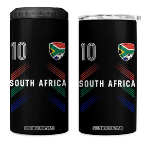 South Africa Soccer Sports Graphic Number 10 Jersey Style 4 in 1 Can Cooler Tumbler Proud South African Football Fans Game Day Pride