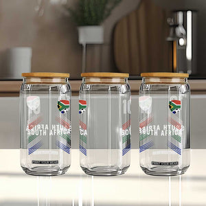 South Africa Soccer Sports Graphic Number 10 Jersey Style Glass Can Proud South African Football Fans Game Day Pride