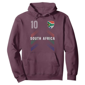 South Africa Soccer Sports Graphic Number 10 Jersey Style Hoodie Proud South African Football Fans Game Day Pride