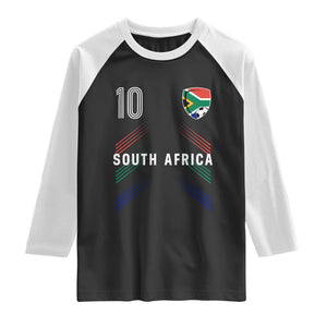 South Africa Soccer Sports Graphic Number 10 Jersey Style Raglan Shirt Proud South African Football Fans Game Day Pride