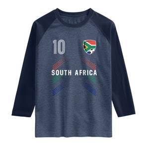 South Africa Soccer Sports Graphic Number 10 Jersey Style Raglan Shirt Proud South African Football Fans Game Day Pride