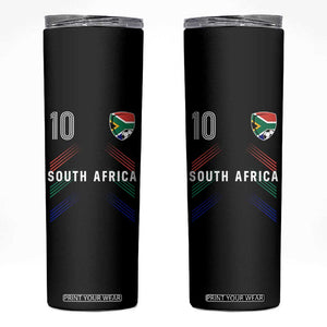 South Africa Soccer Sports Graphic Number 10 Jersey Style Skinny Tumbler Proud South African Football Fans Game Day Pride