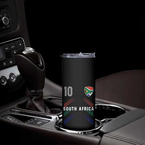South Africa Soccer Sports Graphic Number 10 Jersey Style Skinny Tumbler Proud South African Football Fans Game Day Pride
