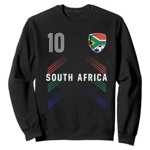 South Africa Soccer Sports Graphic Number 10 Jersey Style Sweatshirt Proud South African Football Fans Game Day Pride