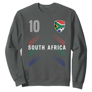 South Africa Soccer Sports Graphic Number 10 Jersey Style Sweatshirt Proud South African Football Fans Game Day Pride