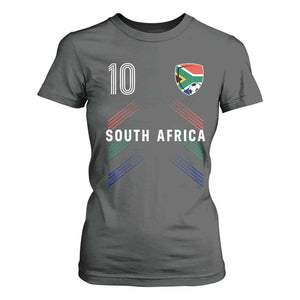 South Africa Soccer Sports Graphic Number 10 Jersey Style T Shirt For Women Proud South African Football Fans Game Day Pride