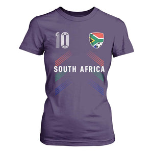 South Africa Soccer Sports Graphic Number 10 Jersey Style T Shirt For Women Proud South African Football Fans Game Day Pride