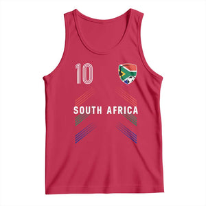 South Africa Soccer Sports Graphic Number 10 Jersey Style Tank Top Proud South African Football Fans Game Day Pride