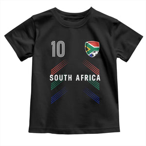 South Africa Soccer Sports Graphic Number 10 Jersey Style Toddler T Shirt Proud South African Football Fans Game Day Pride