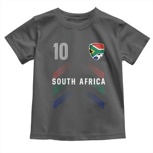 South Africa Soccer Sports Graphic Number 10 Jersey Style Toddler T Shirt Proud South African Football Fans Game Day Pride