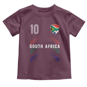 South Africa Soccer Sports Graphic Number 10 Jersey Style Toddler T Shirt Proud South African Football Fans Game Day Pride