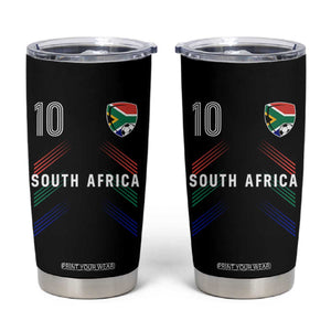 South Africa Soccer Sports Graphic Number 10 Jersey Style Tumbler Cup Proud South African Football Fans Game Day Pride