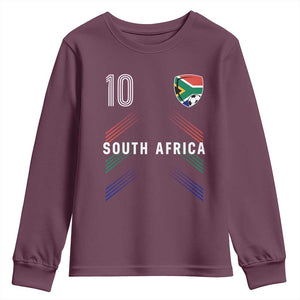 South Africa Soccer Sports Graphic Number 10 Jersey Style Youth Sweatshirt Proud South African Football Fans Game Day Pride