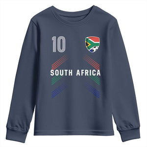 South Africa Soccer Sports Graphic Number 10 Jersey Style Youth Sweatshirt Proud South African Football Fans Game Day Pride